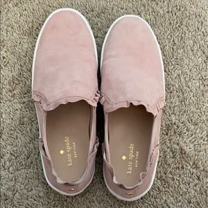 Kate Spade Pink Suede slip on tennis shoes
